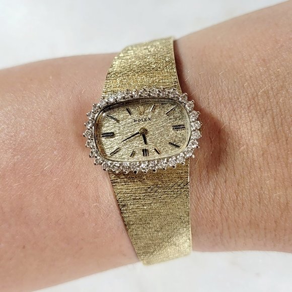 Rolex Vintage 14k Gold Diamond Watch - Picture 2 of 6